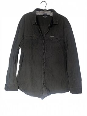 Eddie Bauer Dark Green Corduroy Button Up Shirt Jacket Extra Large